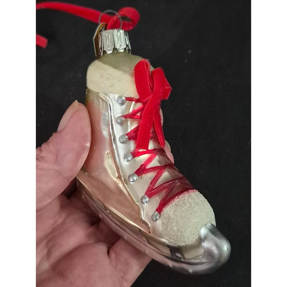 Vtg Discovery Channel Store Mercury Style Glass Ice Skate Ornaments EUC